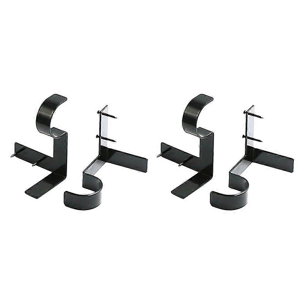Curtain Rod Brackets 4pcs Set Roman Pole Bracke Black