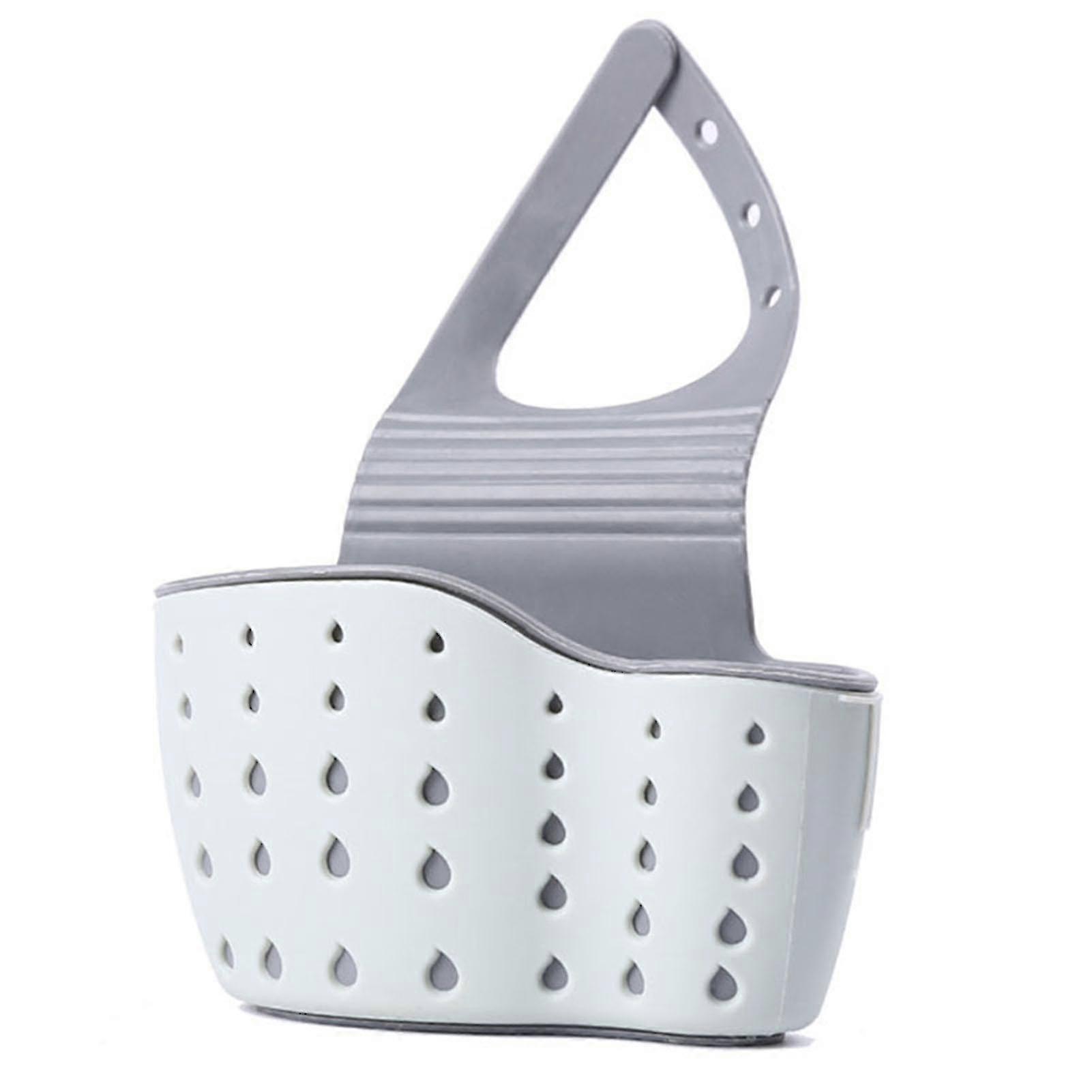 Sink Shelf Soap Sponge Drain Rack Rubber Storage Basket Bag Faucet Holder Adjustable Kitchen