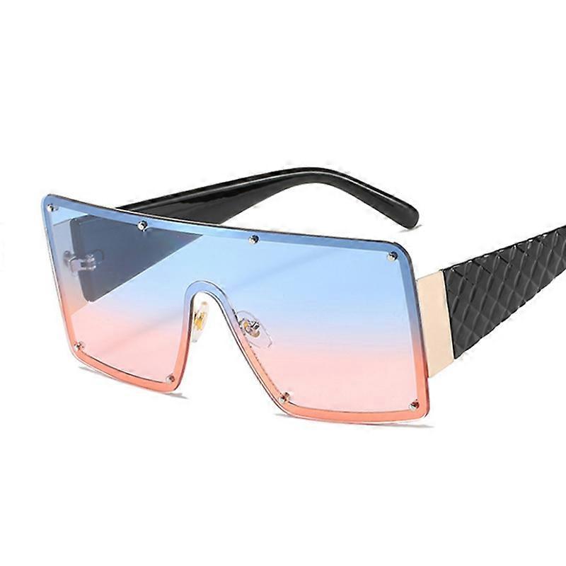 Mode Oversized Square Solbriller Kvinde Retro Gradient Big Frame Solbriller Kvinde One Piece Gafas Shade Mirror Clear Lens