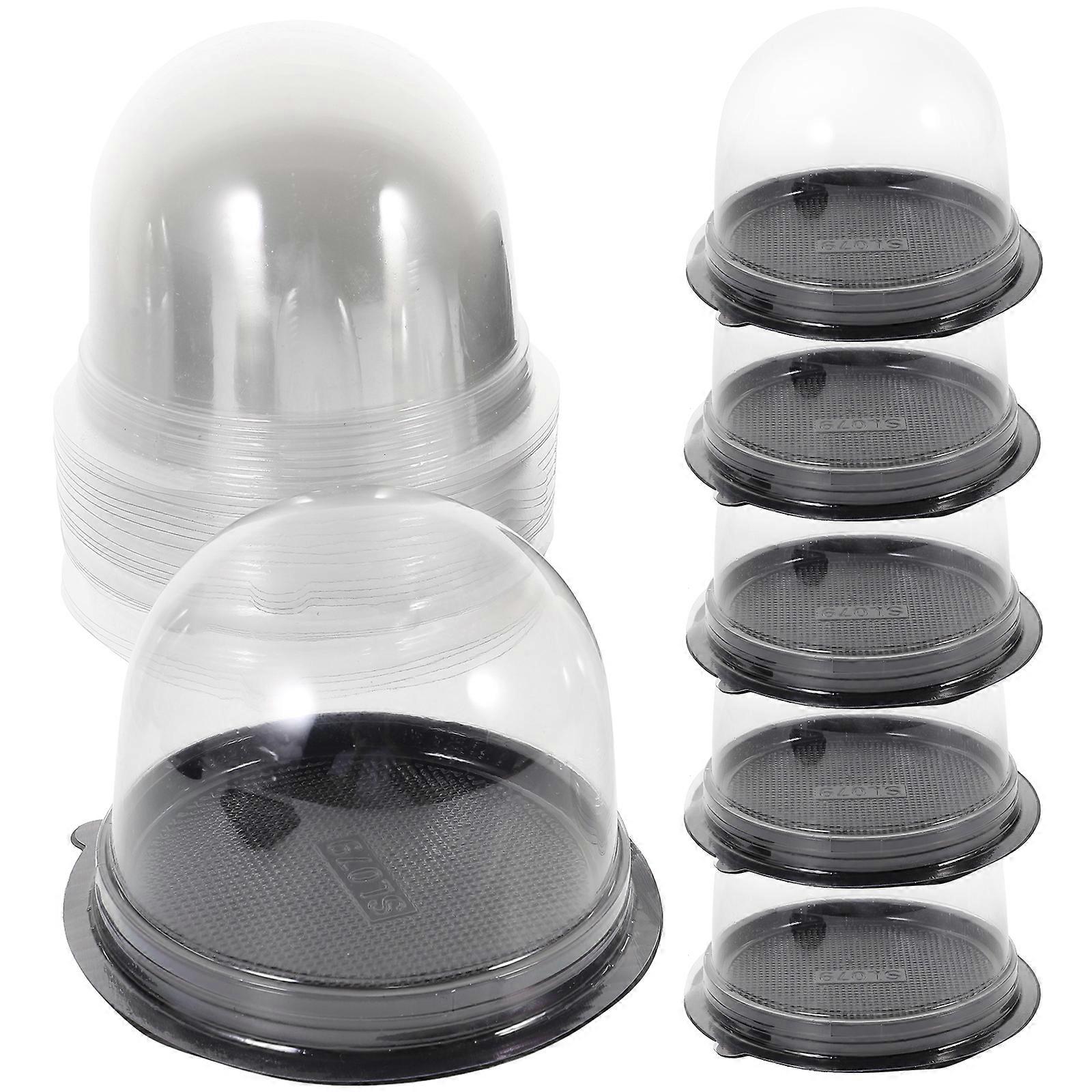 50 Sets Clear Cake Carrier Round Cake Box Baking Packing Box Small Birthday Cake Box