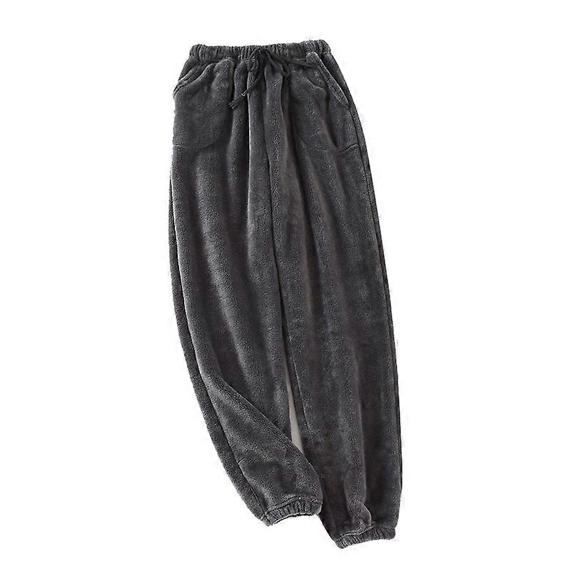 Men's Plush Pajama Pants Warm Pants with Pockets
