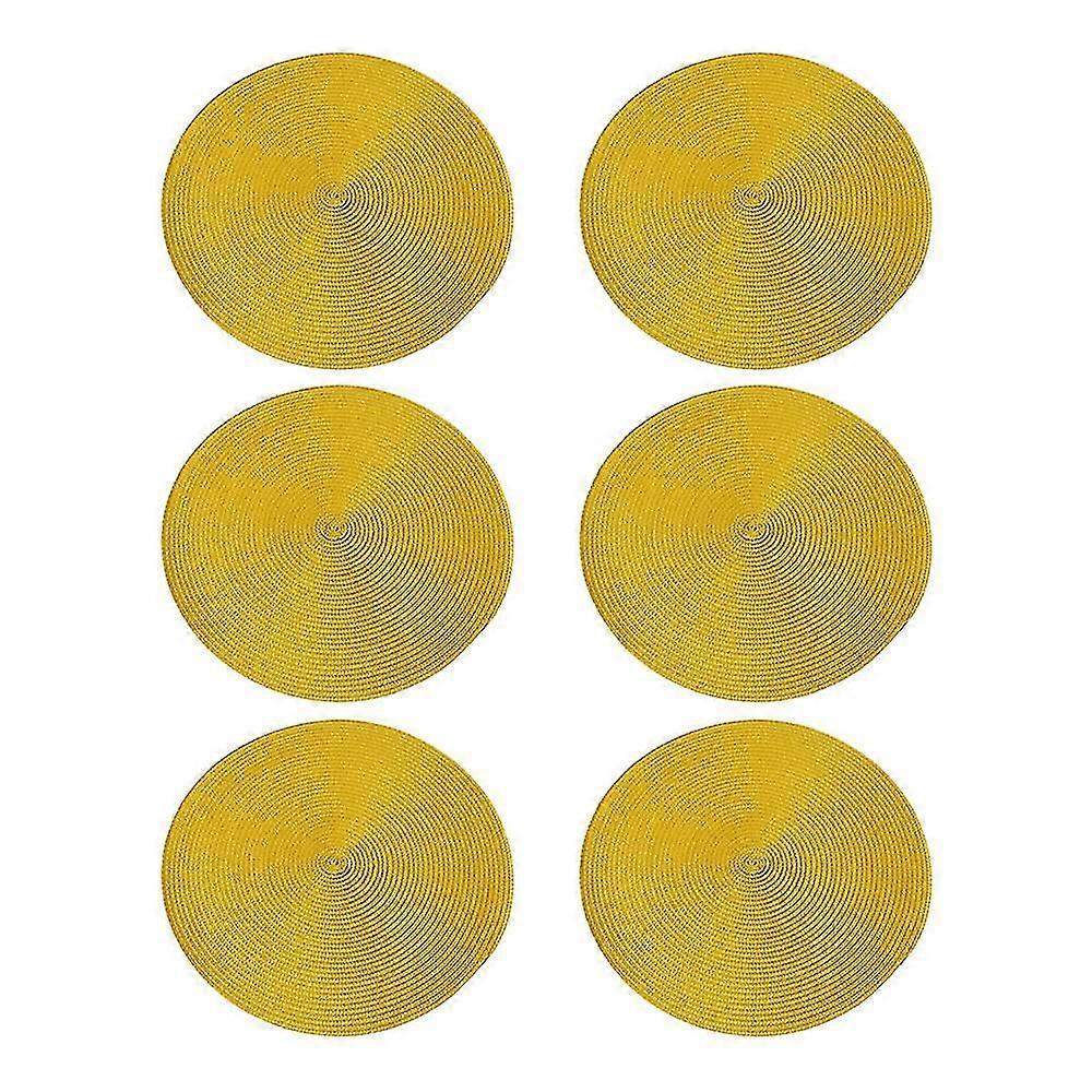 6pcs Pp Environmentally Friendly Placemats, Solid Color Heat Insulation Mats, Decorative Mats