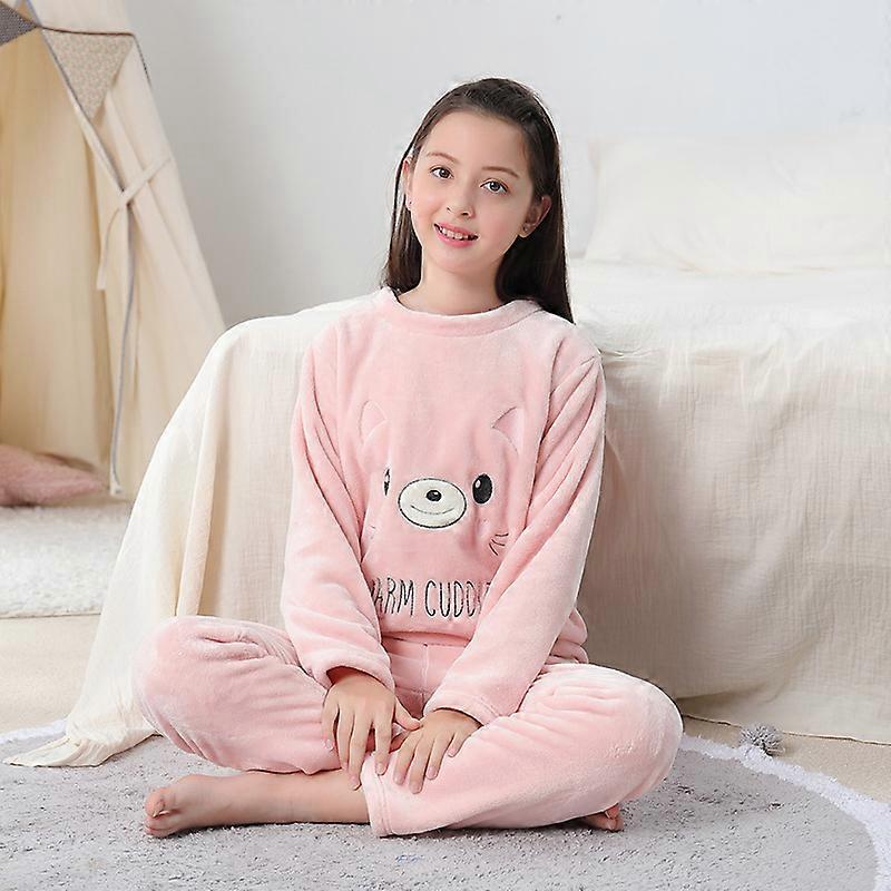 Kinder Flanell Pyjama Set 2-teilig - Warme Schlafanzüge Für Herbst & Winter