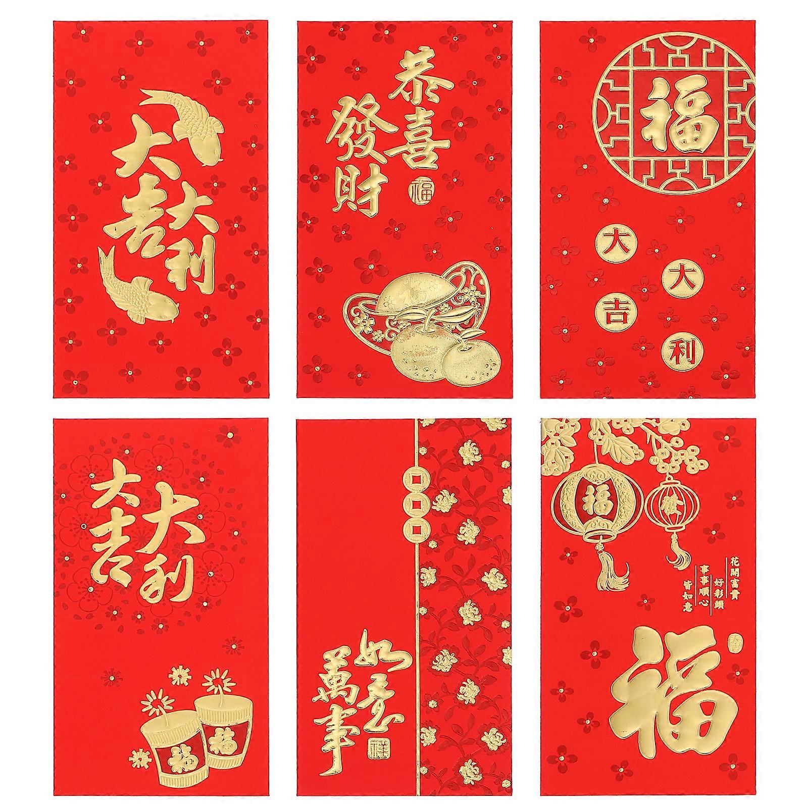 30pcs Delicate Chinese Theme New Year Red Envelopes Unique Red Packets