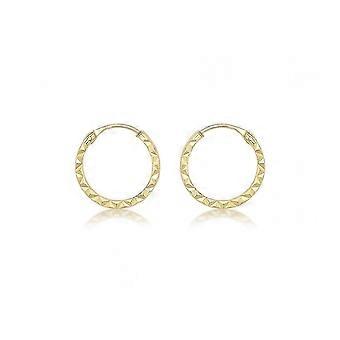 Diamond Cut Hoop Earrings 9ct Gold Small Kids/Babies Gold Stud