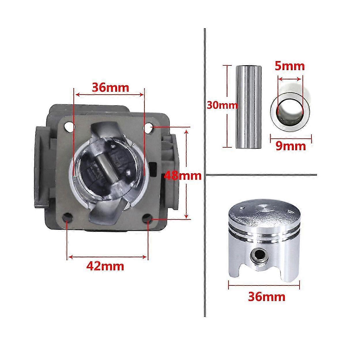 36mm Lawn Mower Cylinder Piston Kit For 1e36f-2 Tl33 Cg330 Tb33 Tu33 Grass Trimmer Cylinder Set
