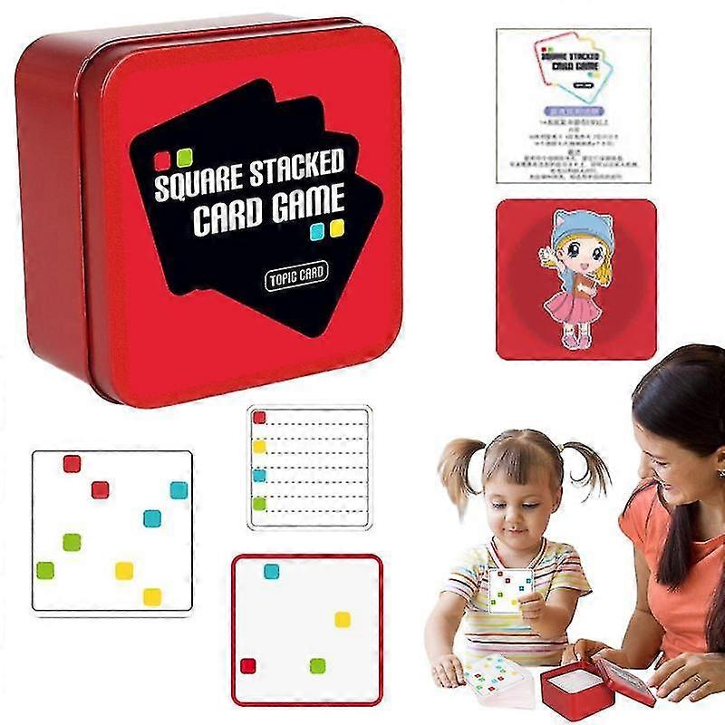 Card Games For Kids Square Stacked Board Game Multi-person Interaction Puzzle Brain Teasers Jigsaw Intelligence Toys
