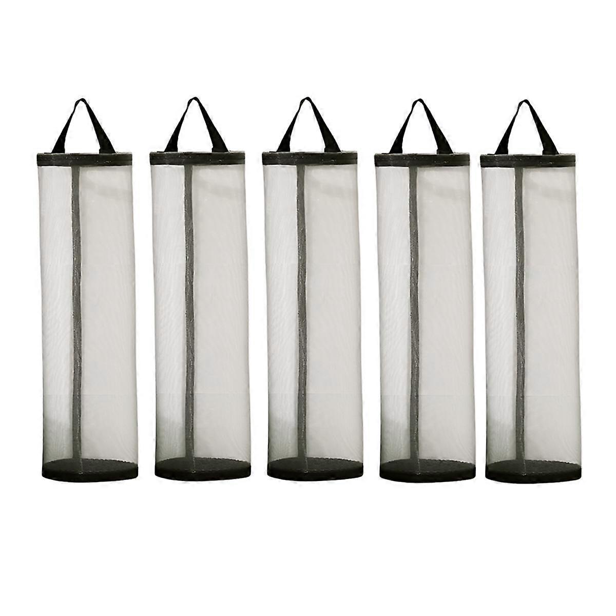 Wall-Mounted Garbage Bag Kitchen Hanging Visual Storage Magic No-Punch Pull-Out Plastic Bag Storage Bag Black+Grey