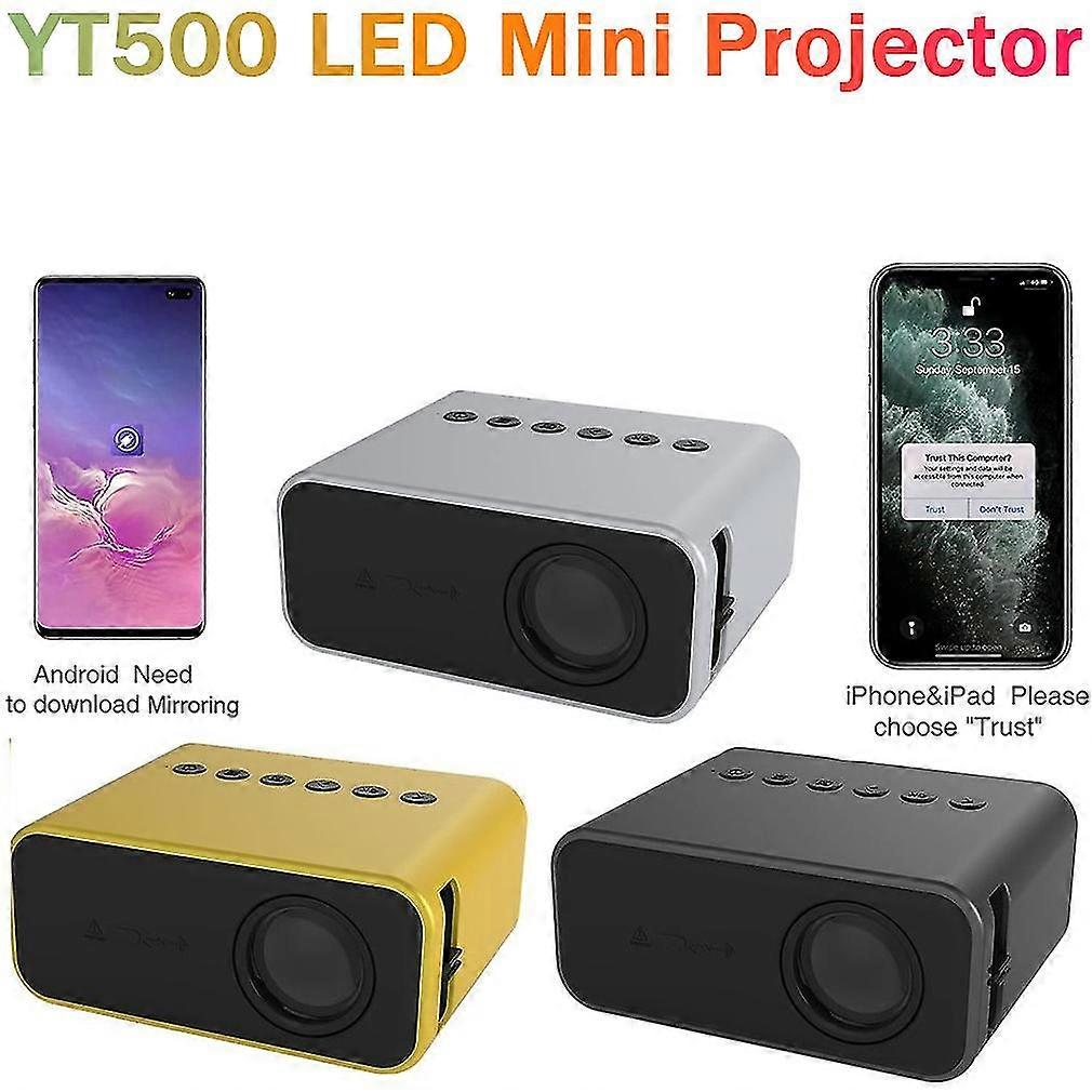 New Yt500 Led Mini Projector 320x240p Smart Tv Portable Home Theater Usbaudio Built-in Speaker Outdoor Media Video Player Beamer