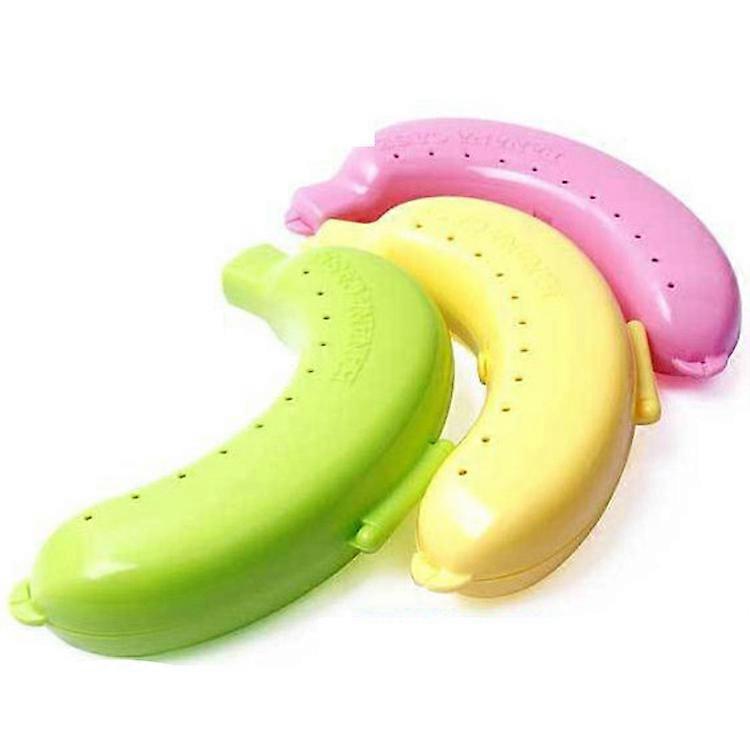3Pcs Banana Case, Cute Banana Protector Storage Box, Portable Banana Holder for Lunch Boxes(3 Colors)