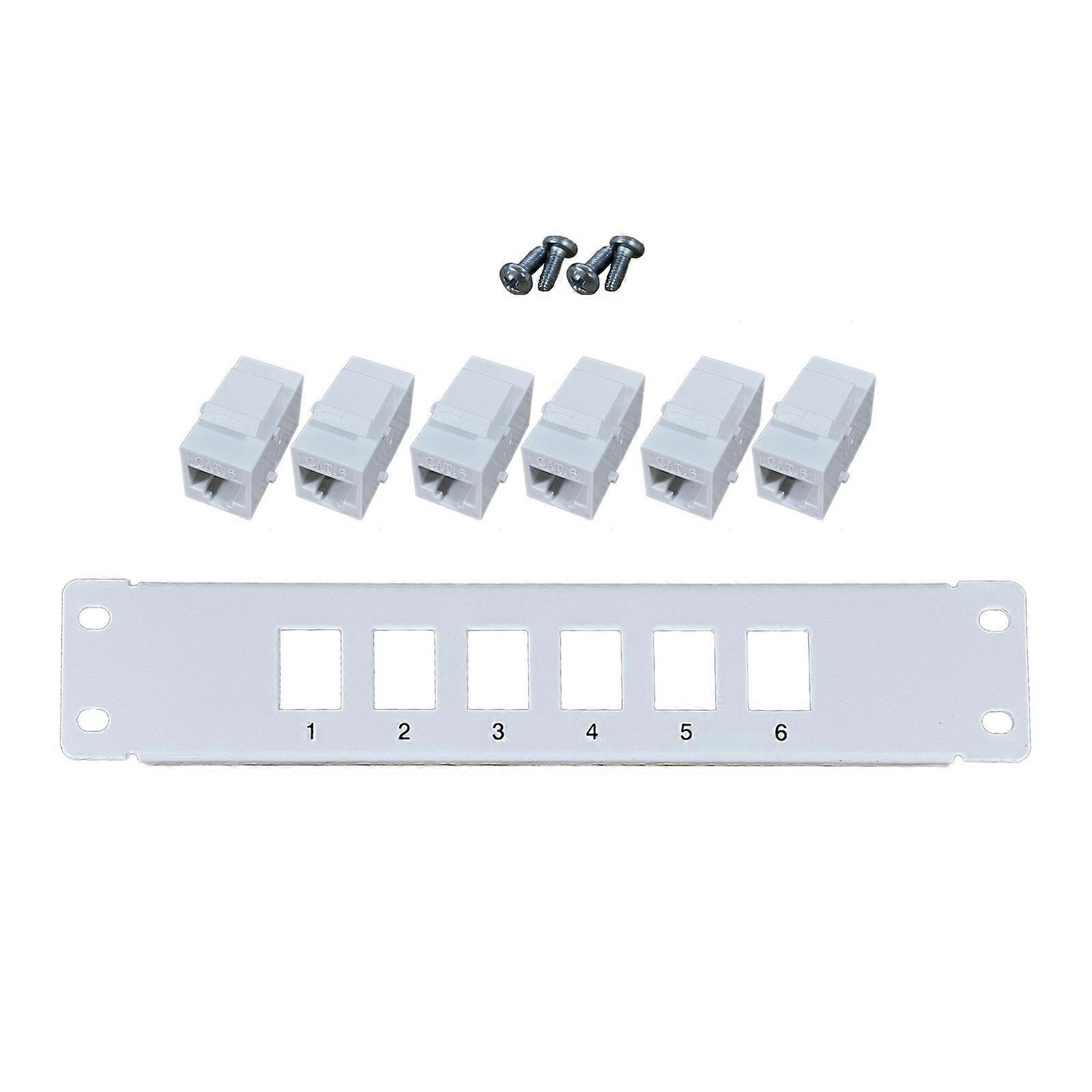 6 porturi CAT6 Unshielded Patch Panel Montabil în rack 6 x porturi Ethernet Gigabit RJ-45
