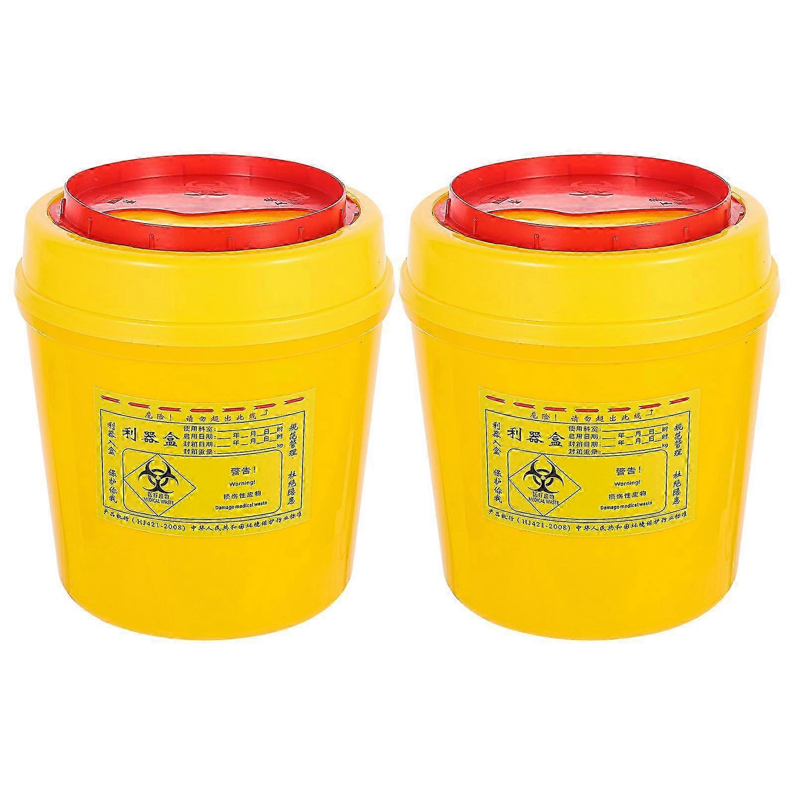 2pcs Safe Disposal Container Reliable Disposable Sharps Garbage Can Sharps Container