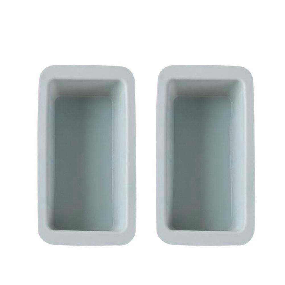 2pcs DIY Rectangular Cake Mold Pan Silicone Baking Mold Toast Mold Cake Sandwich Box for Mousse Cake Bread (Blue)