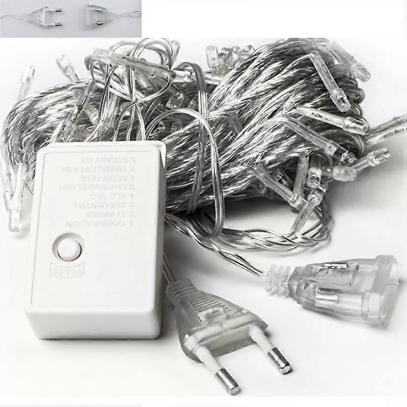 Nneoba 4.8m Led Curtain Icicle String Lights - Color-changing Christmas Garland With 8 Flashing Modes