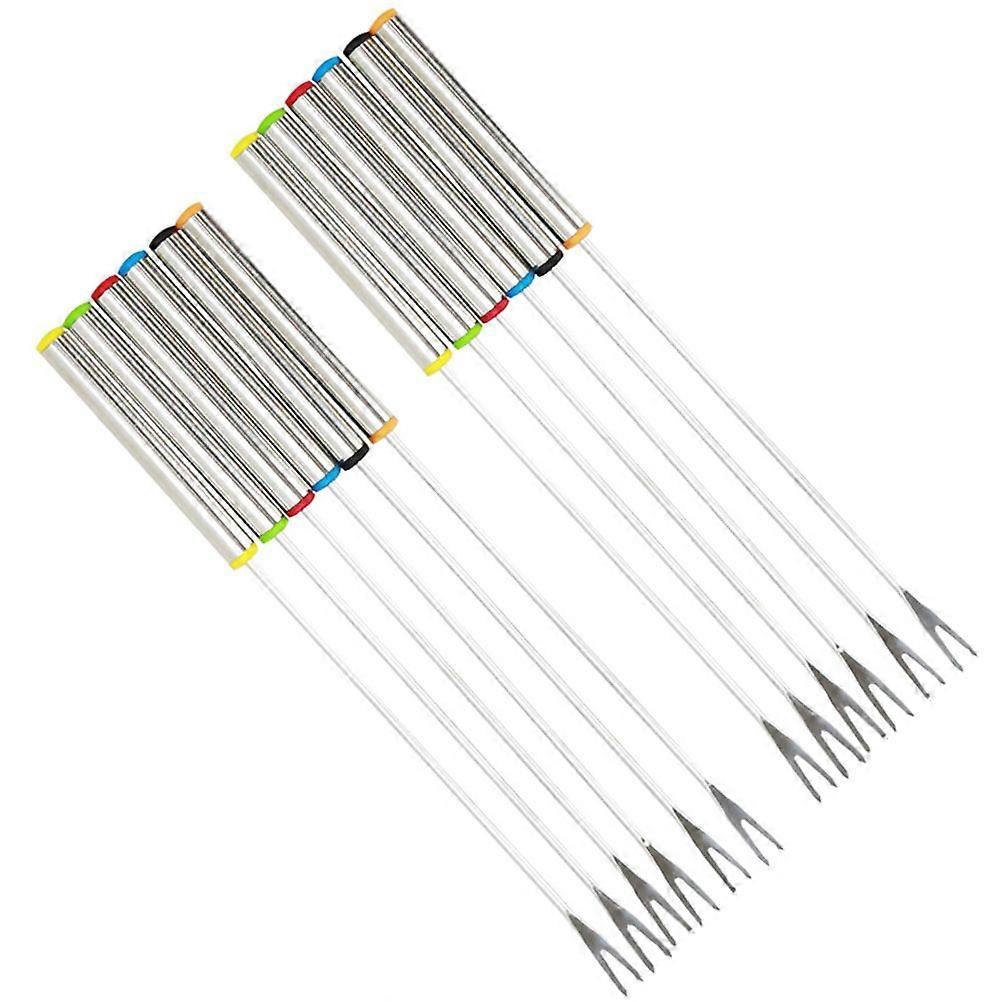 12Pcs 24cm εργαλείο φραγμών κουζινών πιρουνιών επιδορπίων επιδορπίων φρούτων ανοξείδωτου ανοξείδωτου