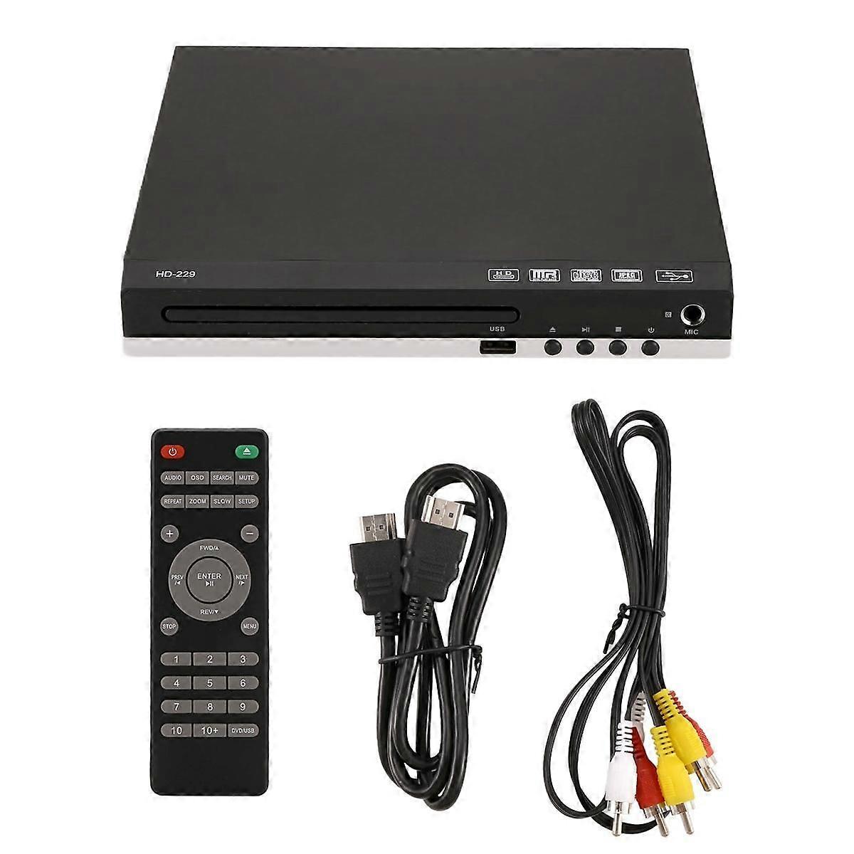 HD 1080p CD/EVD/VCD DVD Player Outputs Home Digital Media Player with USB and Microphone Ports US P