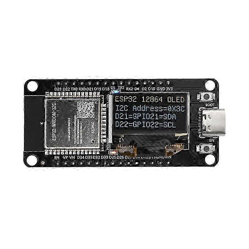 Esp32 Esp-wroom-32d Wifi Bluetooth Entwicklungsboard Ch340 mit 0,96 Oled Bildschirm Gelb Blau Display Typ-C