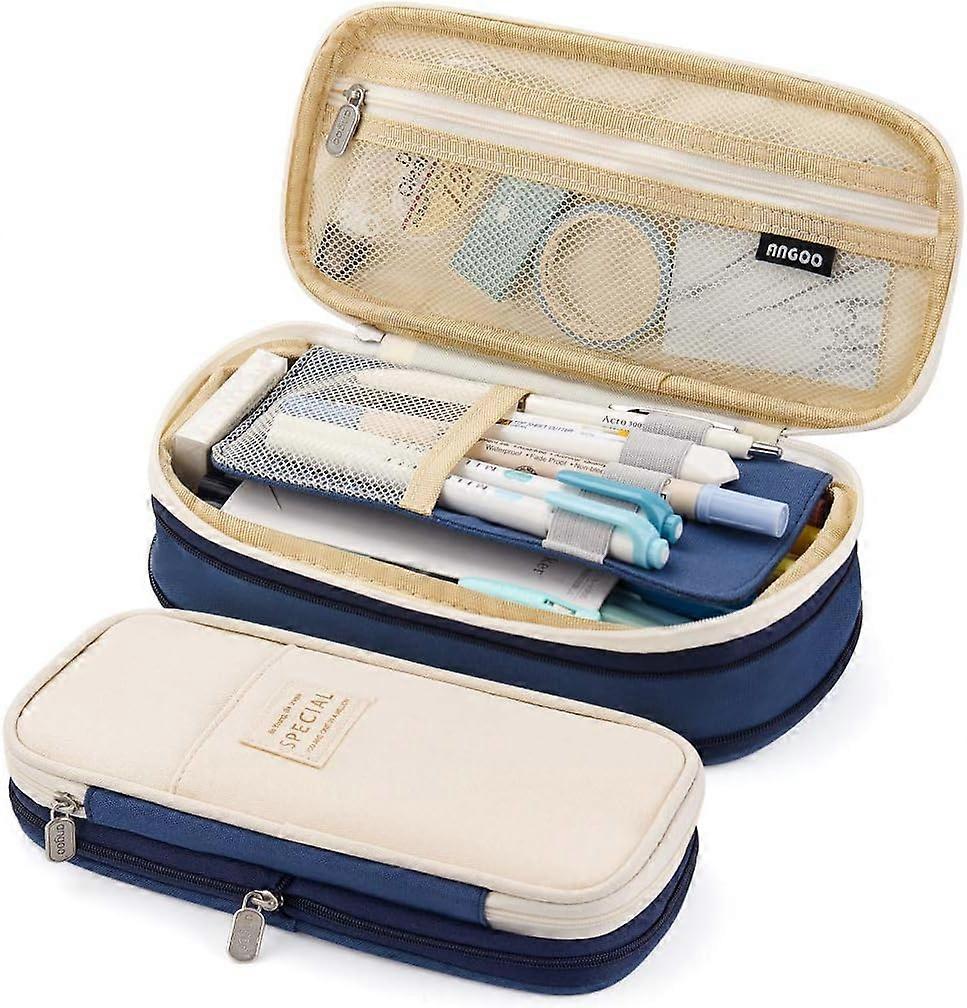 Pencil Case, Large Capacity, Unfold Design, Canvas Oxford