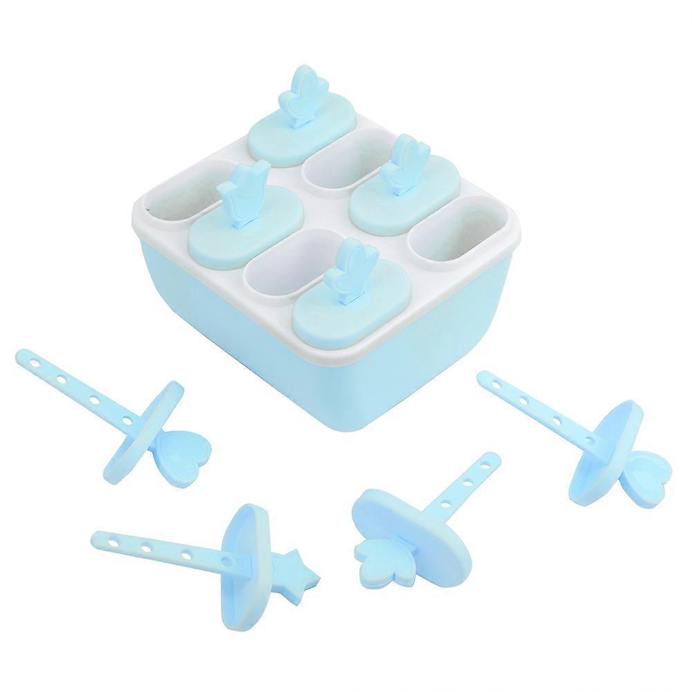 8 Grid Self Made Freezing Ice Cream Mold Pp Material Frozen Ice Popsicle Mold With DIY(Blue)