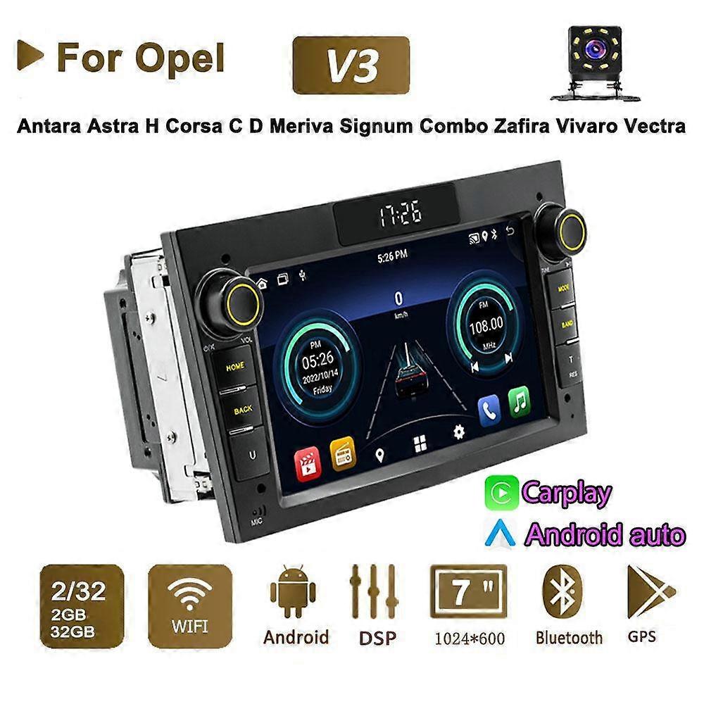 2 Din Android Stereo Car Radio Multimedia Player GPS Navi LED Clock For Opel Corsa C Signum Vivaro Astra H Corsa D Zafira Tigra Twintop