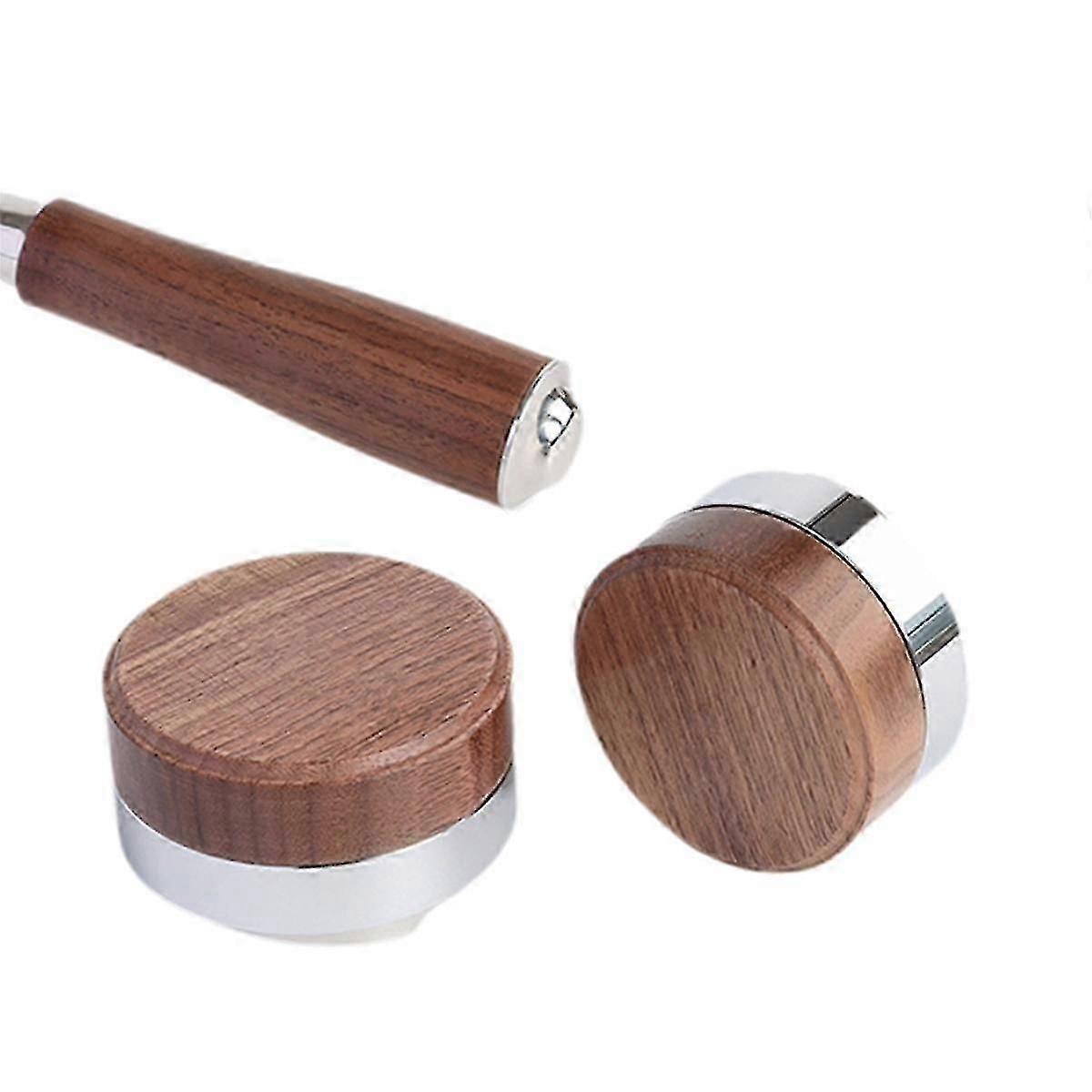 51mm Kaffee Tamper Kaffee Verteiler Werkzeug Walnuss Abdeckung Espresso Nivellierer Passend für Siebträger Espresso