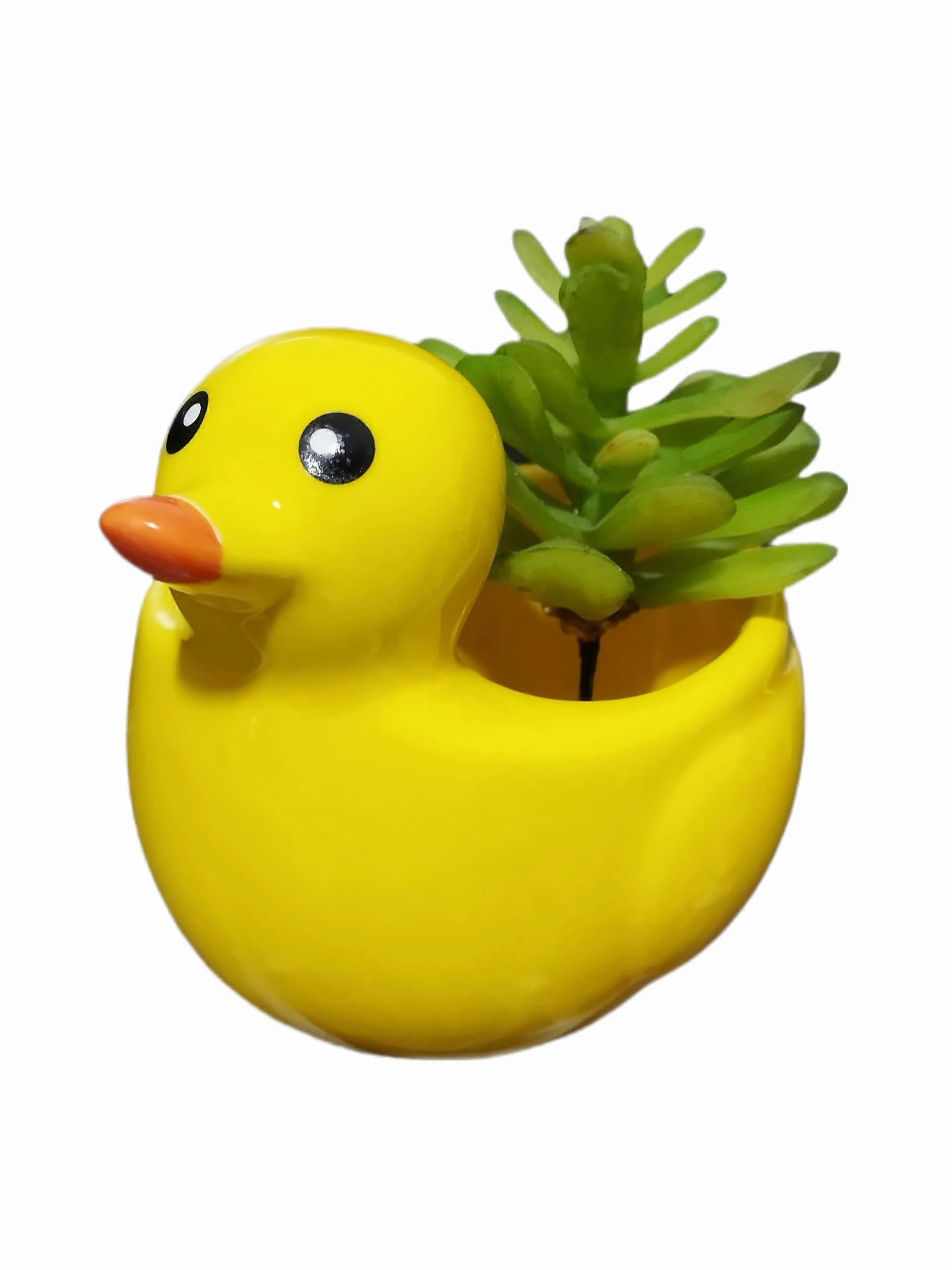4.7 inch cartoon duck ceramic flower pot, suitable for succulents and cacti