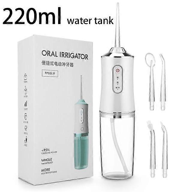 350ml /220ml Cordless Oral Irrigator Portable Water Dental Flosser USB Rechargeable Water Jet Floss Tooth Pick Bucal 5 Jet Tip 3 Modes