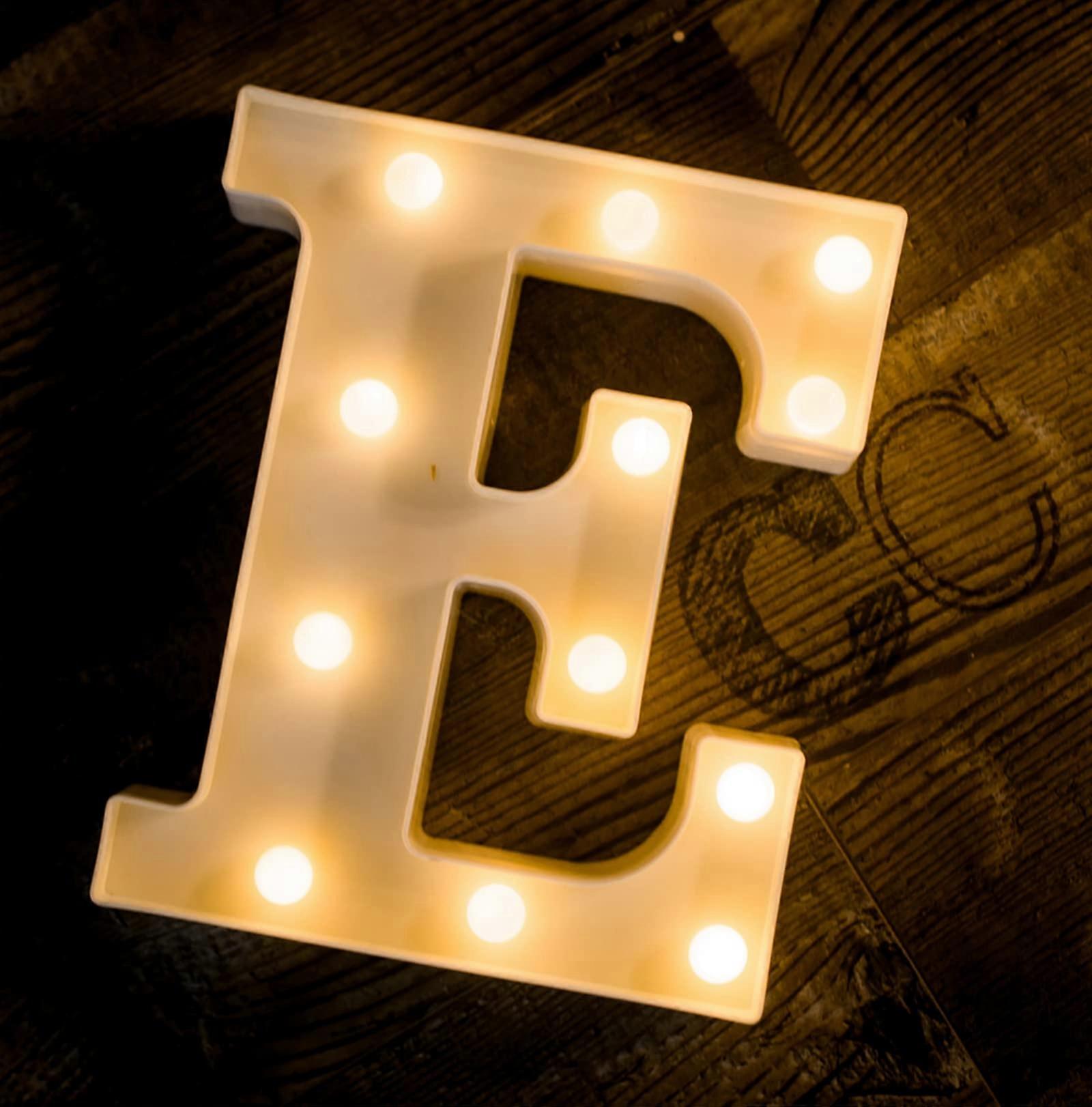 LED Letter Lights for Wedding and Birthday Party - Decorative Night Light, Battery Operated, 10 Inch, White Color