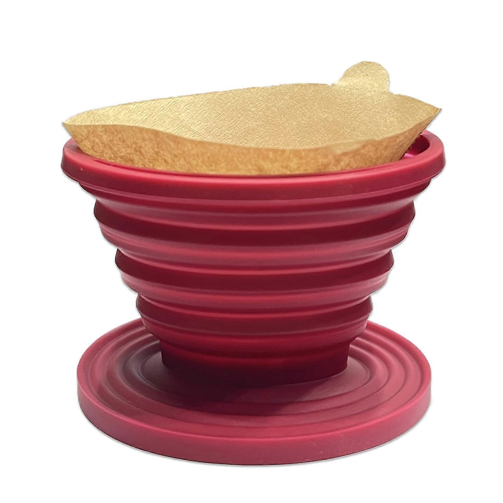 Collapsible Coffee Filter with 5 Paper Inserts for Travel/Camping Compatible With 1-4 Cup Carafes BPA-Free Paper Inserts