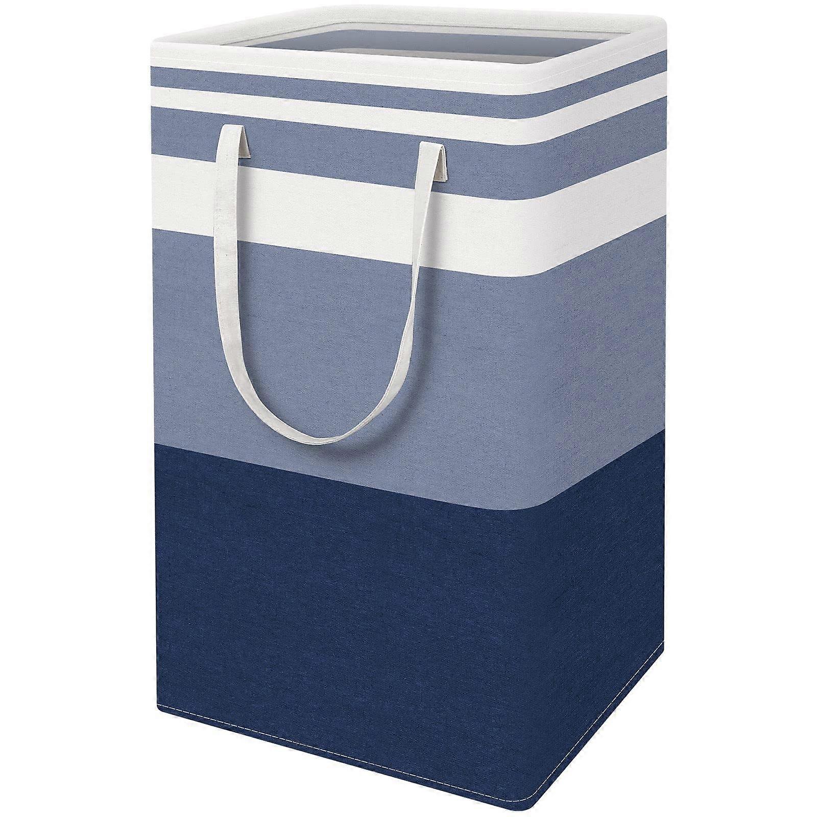 Large Laundry Basket 88L, Collapsible Waterproof Hamper with Reinforced Handles, Tall Design for College Dorm and Family, Gradient Blue