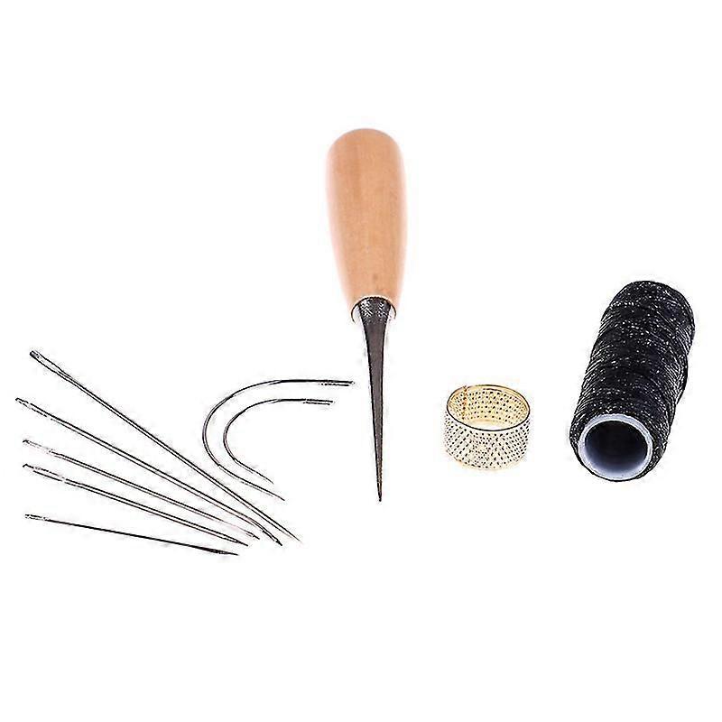 10pcs Leather Sewing Needles Stitching Needles Kit Thread Thimbles Shoes Tool