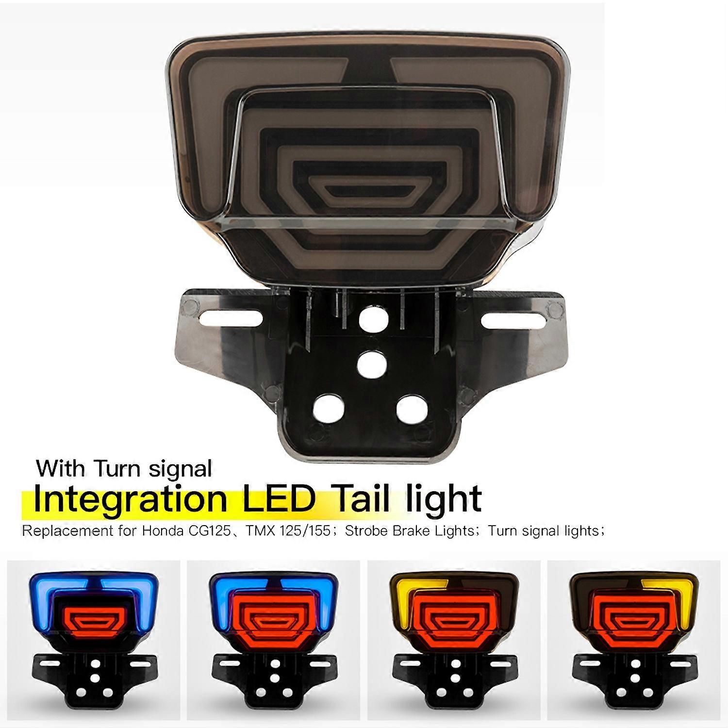Motorcycle Tail Light Integrated Strobe Brake Lights With Dynamic Scanning Breathing Function Replac