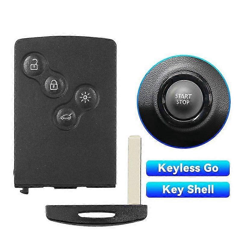 Remote Key Case For Renault Koleos Clio Megane Scenic Laguna 4 Buttons Blade Smart Remote Key Shell Emergency Insert