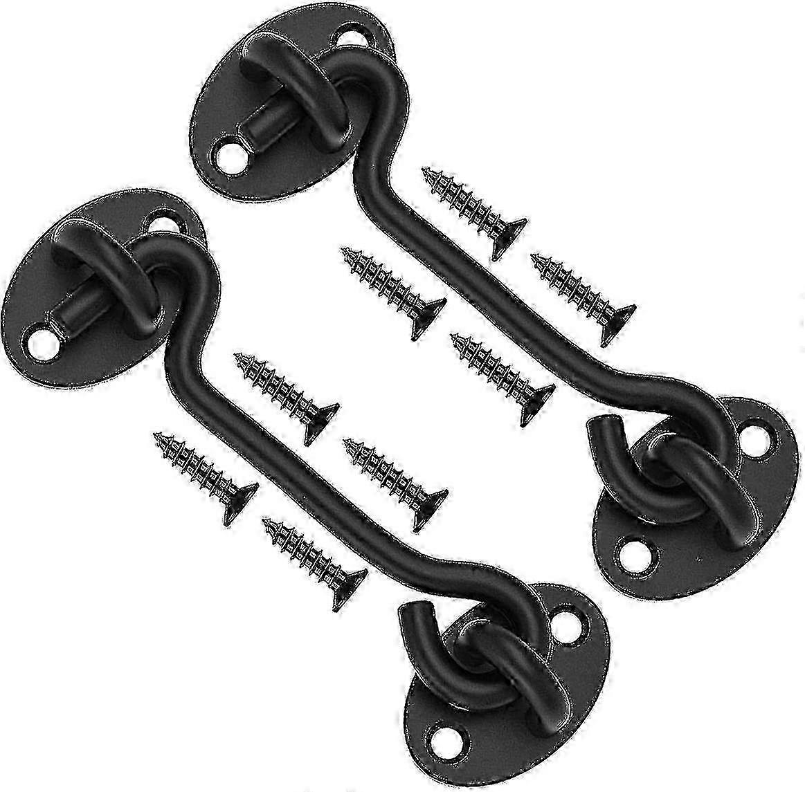 2 κομμάτια 3 ίντσα ανοξείδωτο χάλυβα μαύρο γάντζο ανέμου παχιά vintage παράθυρο γάντζο αξεσουάρ πόρτα και παράθυρο γάντζο f74