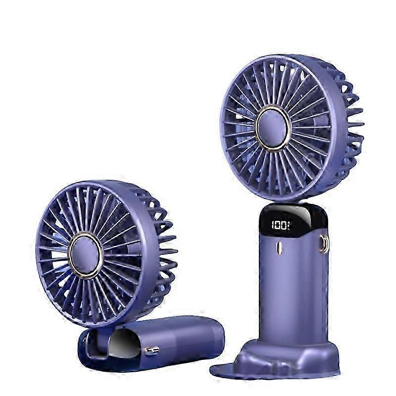Digital Hand-Held Fan Portable Folding Desk Fan Cooler Cooling USB Rechargeable