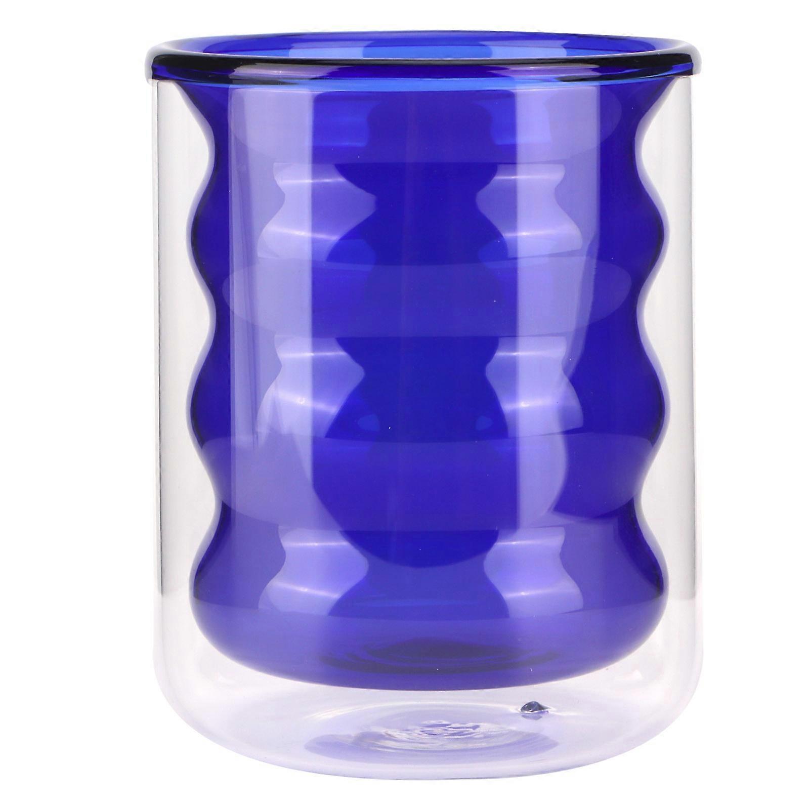 Glass Mug - 200ml Double-Layer Spiral Cup for Office Home