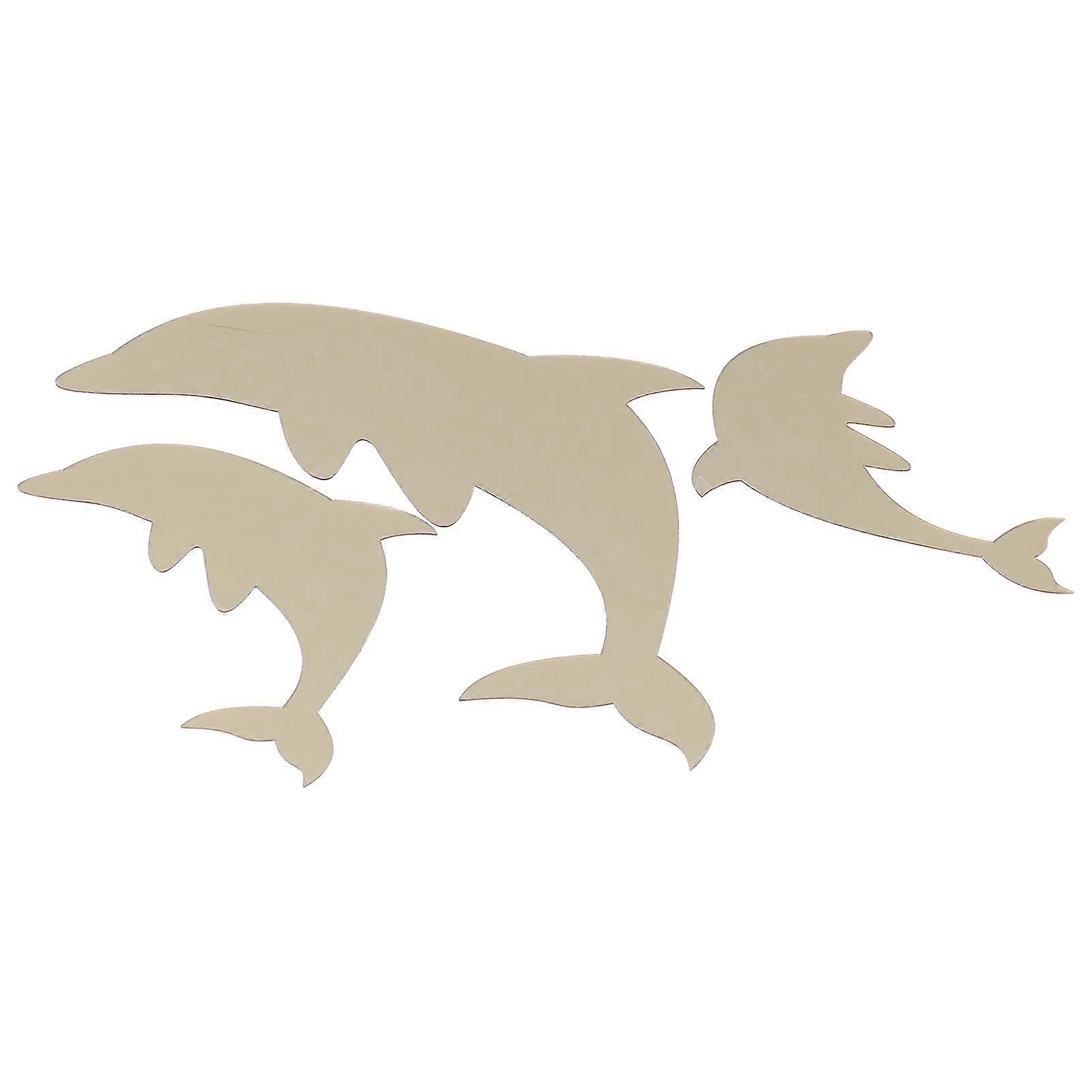 Dolphins Shaped Mirror Wall Sticker Removable Self-Adhesive For Kids Room Decor DIY Home Decoration