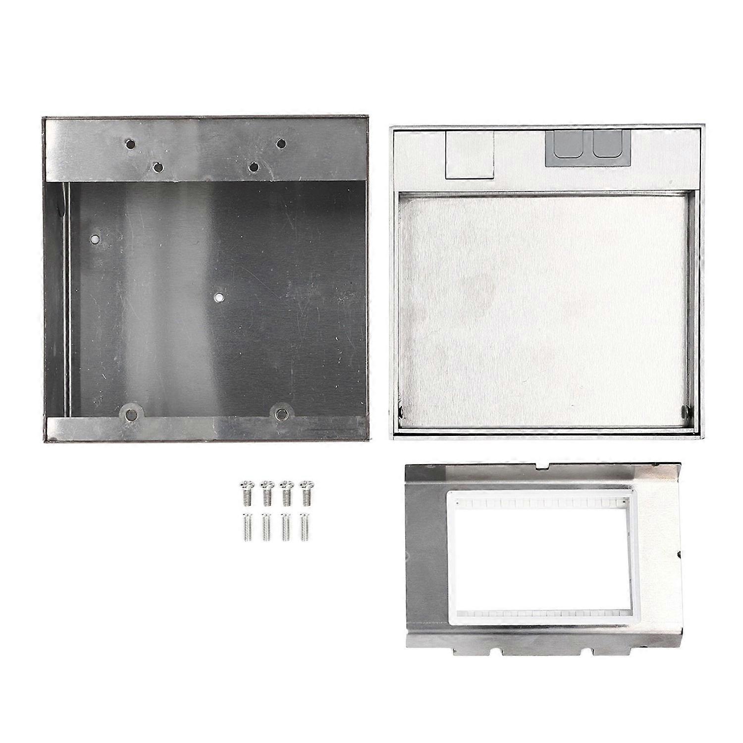 Recessed Floor Outlet 2 Prong Socket 2 USB Ports Embedded Floor Outlet Box for Home Hotel School Off