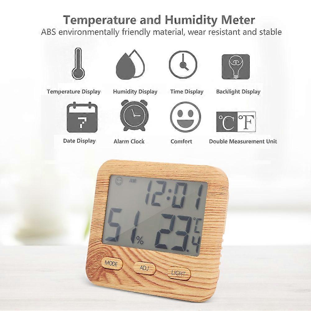 Electronic Clock Home Indoor Accurate Temperature and Humidity Meter Thermometer Hygrometer
