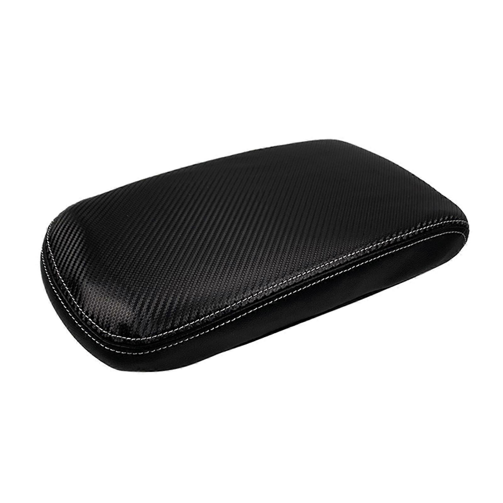 Car Armrest Cushions Cover Armrest Box Mat Center Console Pad for 15-22 Armrest Box Protector Pad carbon fiber pattern