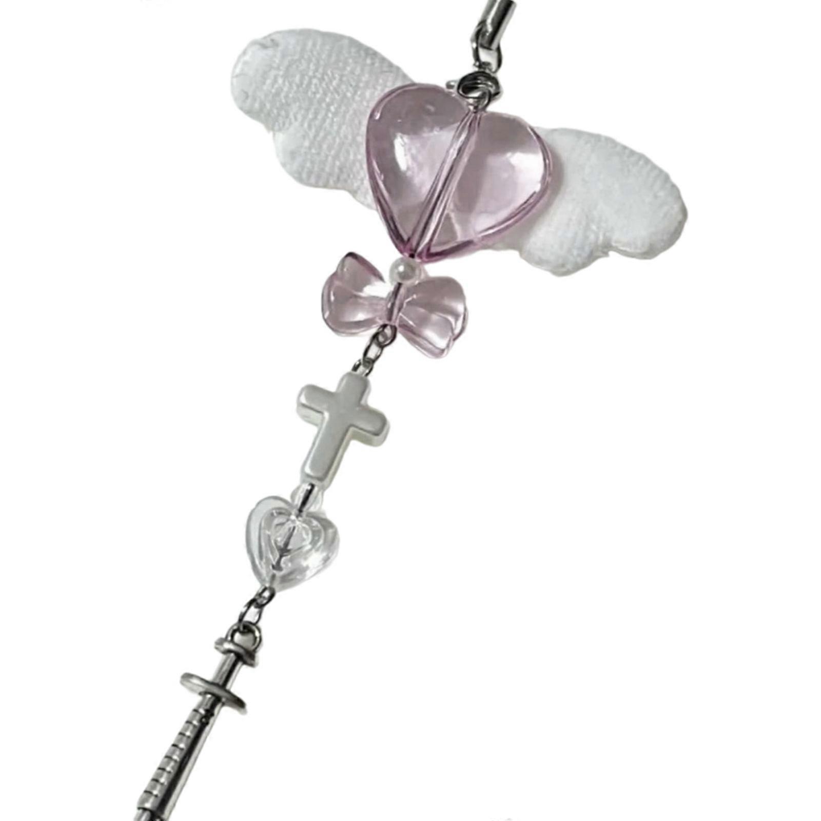 Śliczny Bowknot Heart Bead Brelok Wisiorek Piękne Wiszące Ozdoby Brelok Urok do torebki Torba Plecak Torebka