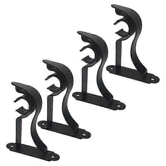 4 Pcs Curtain Rod Bracket Heavy Duty Curtain Rod Holder Rod Hooks for Wall Drapery Single Rods Support Brackets for 2.4-2.8cm Drape Poles