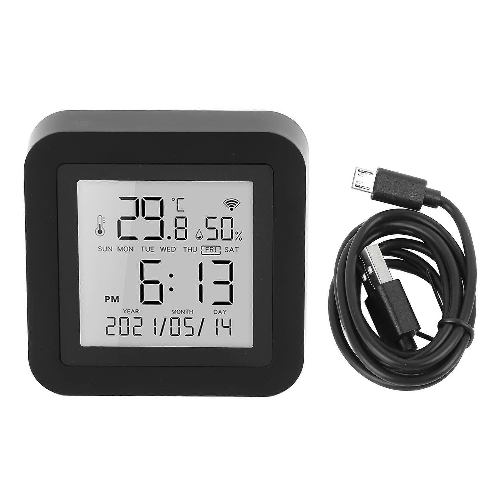Portable WiFi Temperature and Humidity Monitor, Compatible with TUYA, Hygrometer, Thermometer for Living Room, Kitchen, Greenhouse
