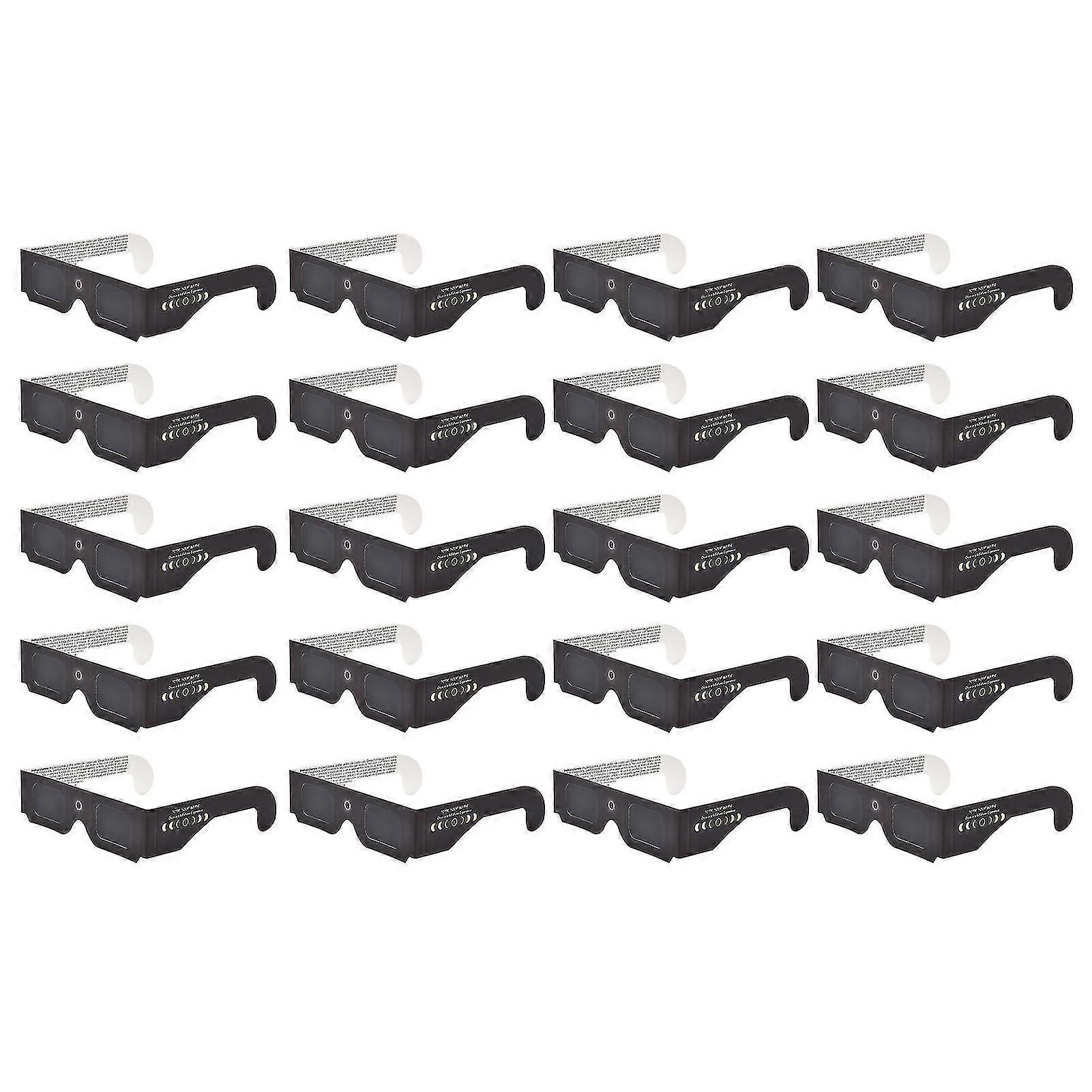 20 Pcs Éclipse Solaire Lunettes Filtre Nocif Lumière Yeux Protection Papier Cadre Lunettes pour Éclipse Solaire Visualisation ISO 12312-2 Certifié ISO 12312-2
