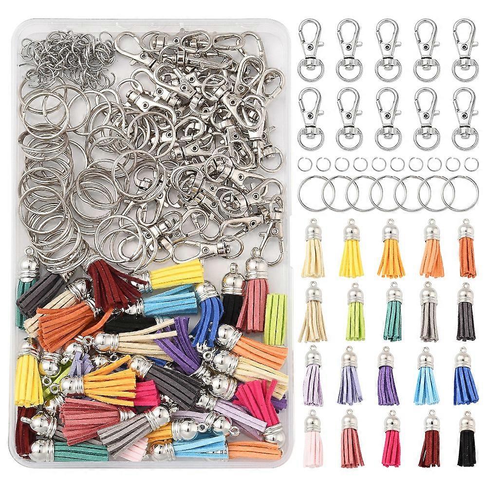 Jewelry Making Kits Mixed Color Tassel Pendants and Swivel Lobster Claw Clasps Making Kits