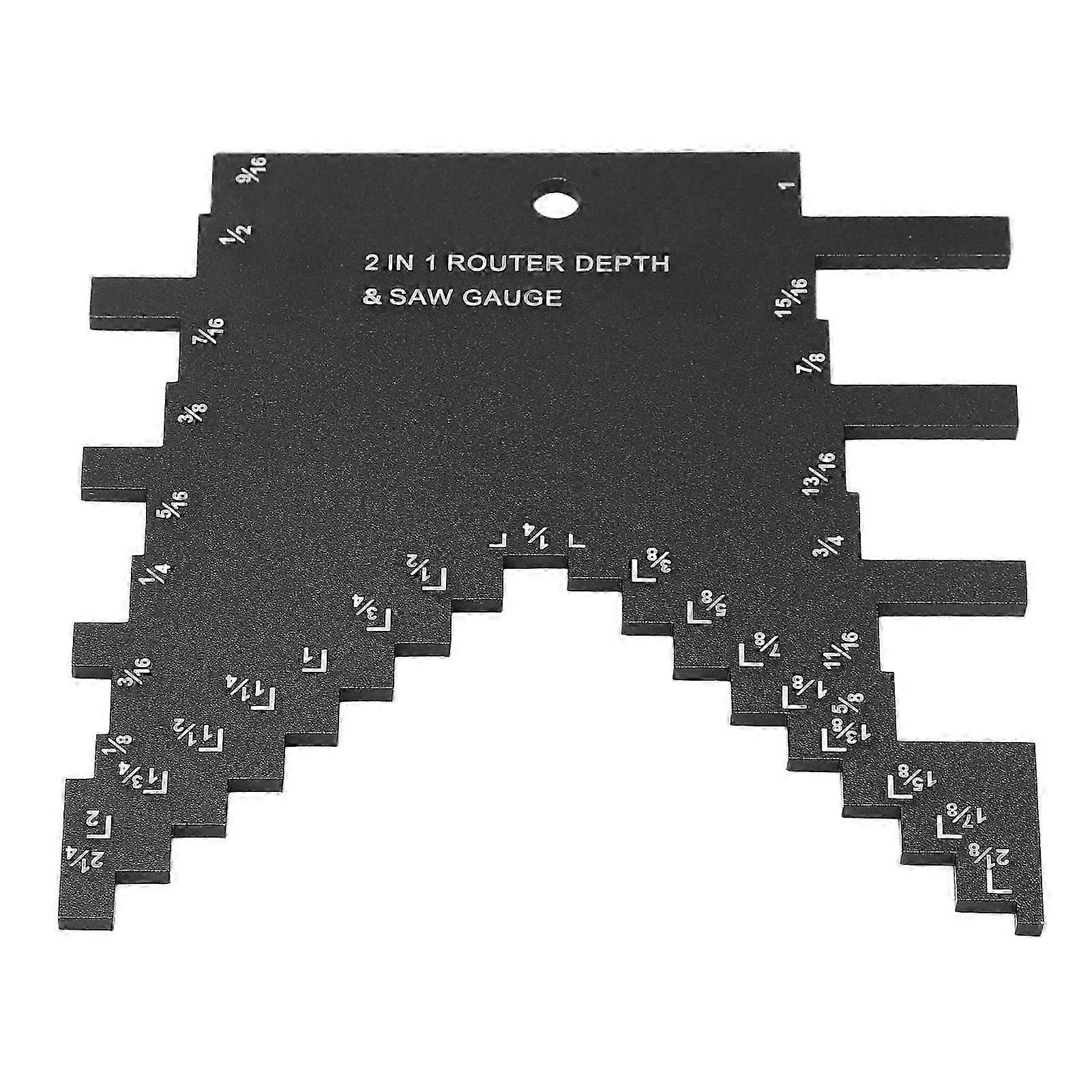 Step Depth Gauge 2 in 1 Aluminum Alloy Accurate Laser Markings Gauge for Router Table Saw Black