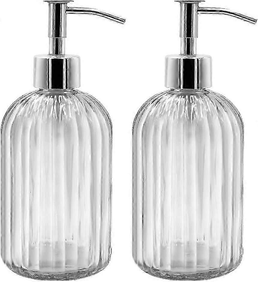 2-częściowy szklany dozownik mydła, 400 ml dozownik mydła w płynie z pompą (przezroczysta) P2025032600004