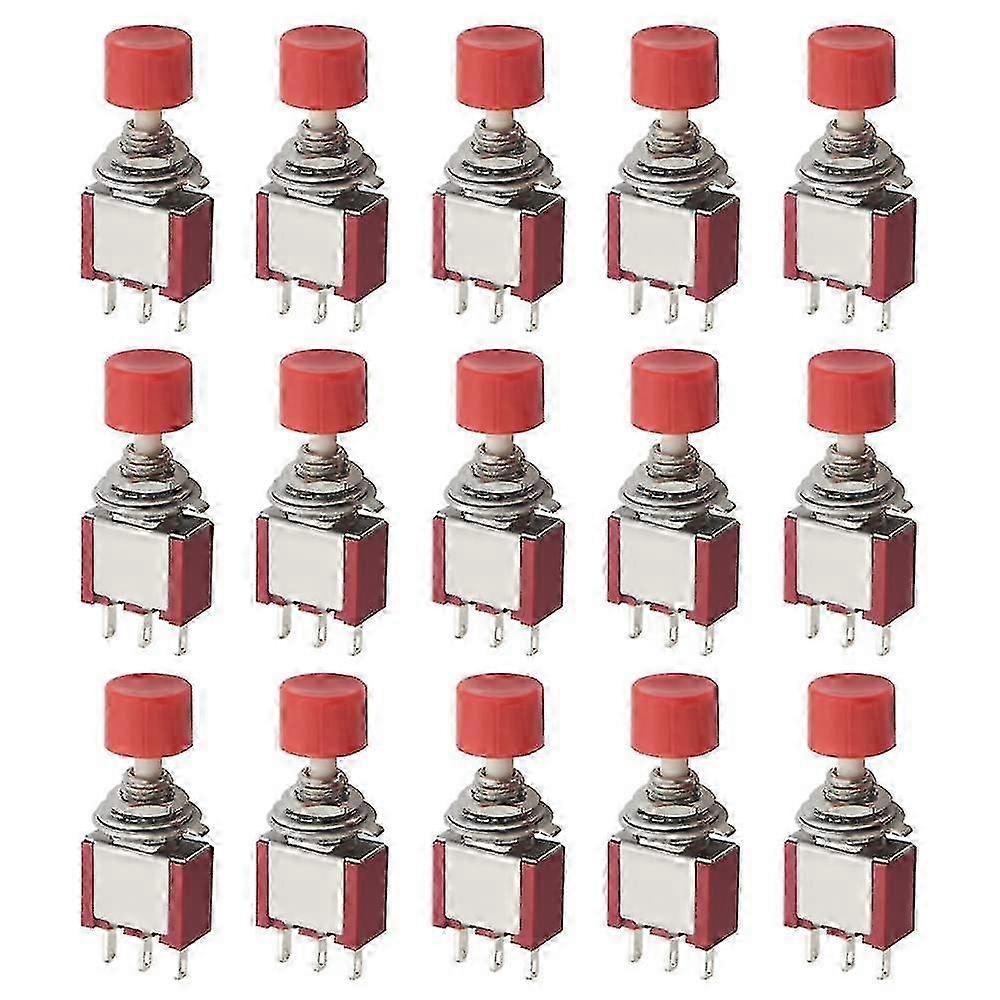 15-Piece SPDT Momentary Push Button Switches - 3-Pin AC 2A 250V / 5A 120V NO/NC