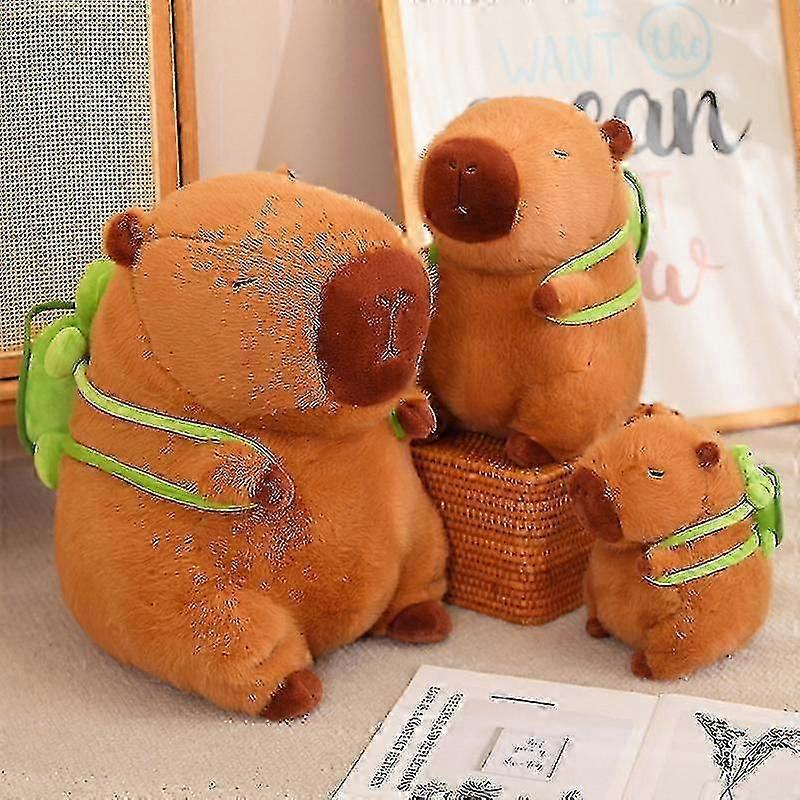 Capibara Doll With Turtle Backed Sitting Pose Water Porpoise Plush Toy Capybara Pillow Doll