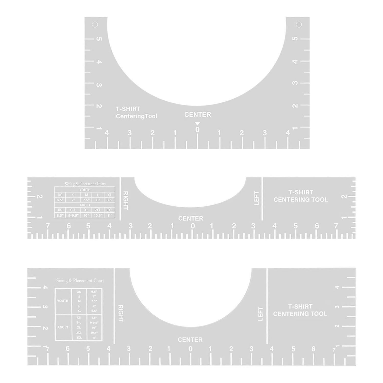 -Shirt Placement Guide Ruler,-Shirt Making Measuring Tool